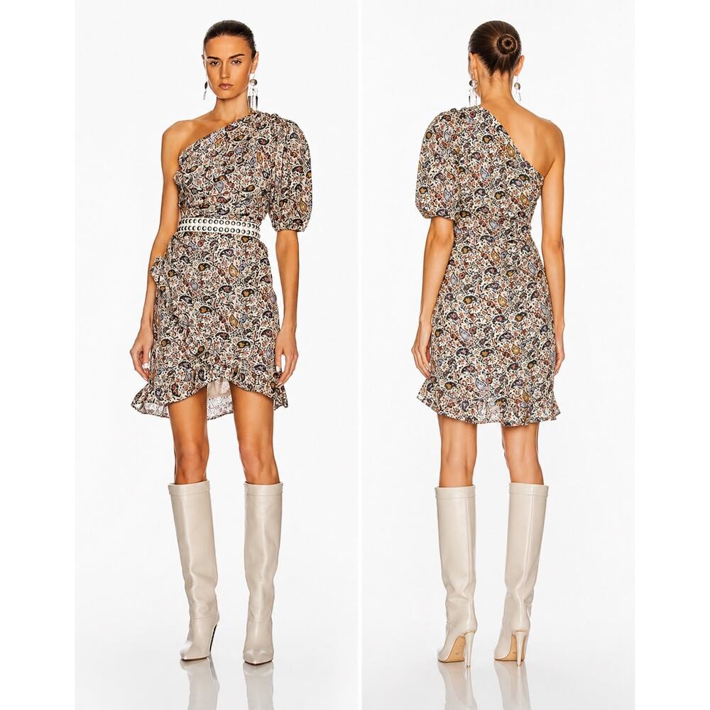 Isabel Marant Étoile Esthera One Shoulder Dress Floral Paisley FE36/US4